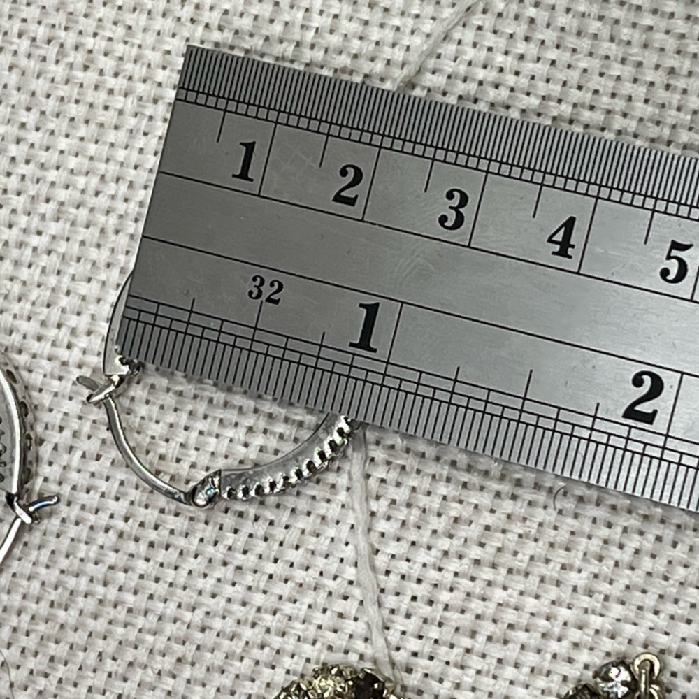 Vintage Ross-Simons Sterling Silver Hoop Earrings with CZ – Snapbar In & Out - Picture 17 of 17